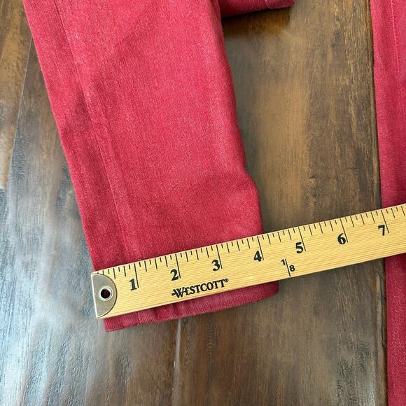 BALMAIN Skinny Jeans Red Low Rise Ankle Zip Stretch Hipster - Picture 16 of 16